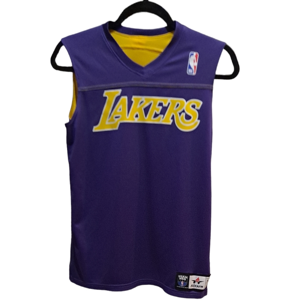 Los Angeles Lakers Purple Yellow Reversible Jersey #5 Alleson Youth Size Medium